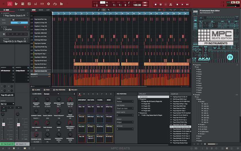 MPC Beatsの操作画面