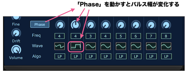 パルス波のPhaseを調整