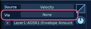 モジュレーションマトリクスで「Via」を設定する