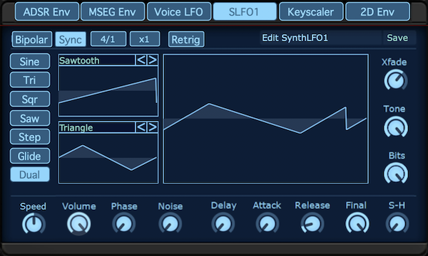 SynthMasterのモジュレーションソースモジュール