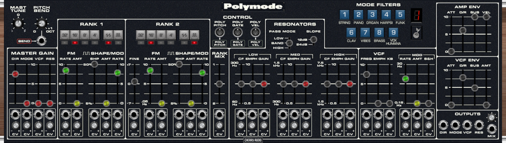 こちらはVoltage Modular版 Polymodeの操作パネル